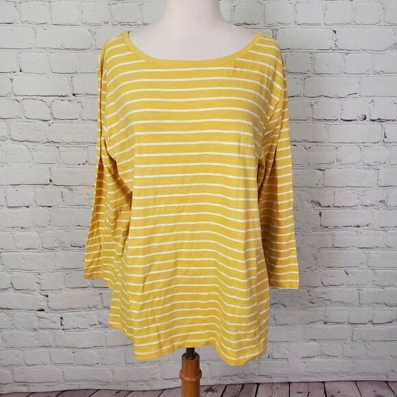 NWT PINK TARTAN 𝅺Striped Top Yellow White XXL NEW - Picture 2 of 7